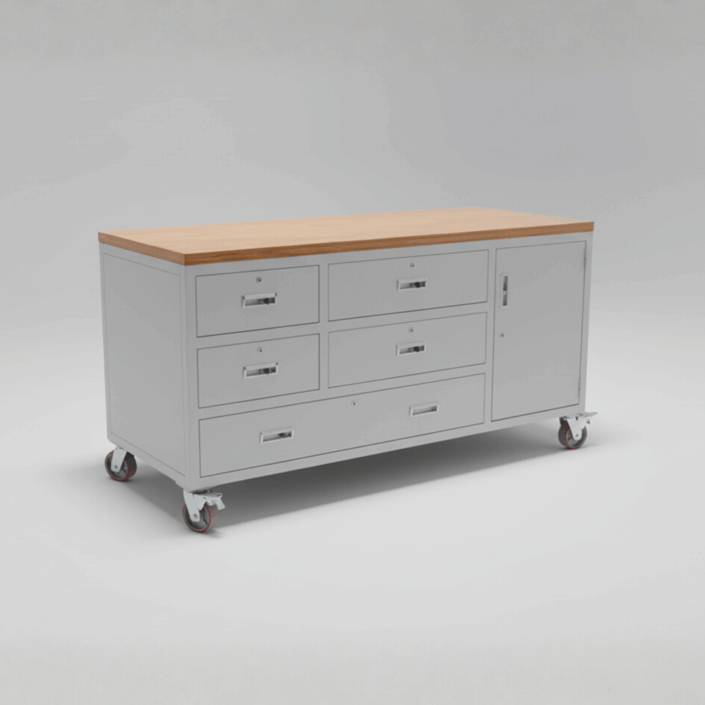 AAGOTD17 – مكتب معدني ثقيل مع أدراج